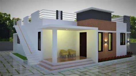 Village single floor home front design, colour schema and cost.